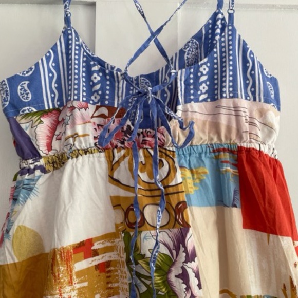 QUIKSILVER Maxi Patchwork Print Back Lace Up Dress - Picture 2 of 7